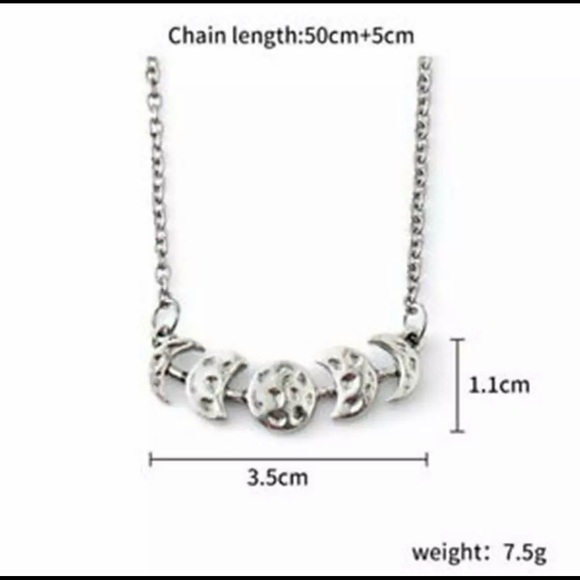 Moon Phase Silver Necklace Triple Goddess Wiccan - Picture 4 of 10